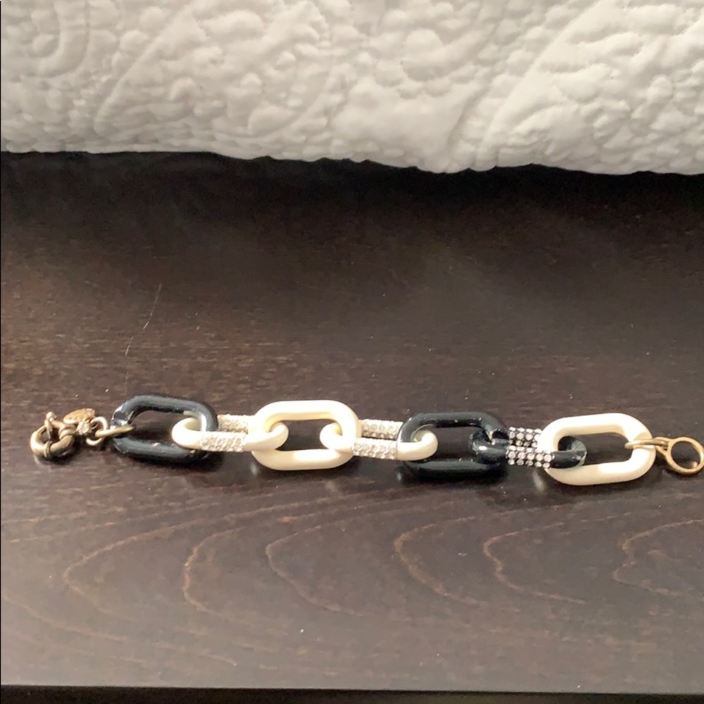 Black and white metal bracelet
